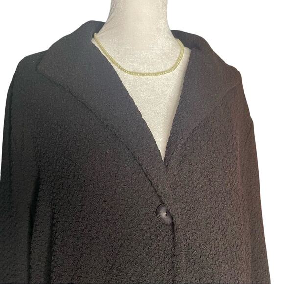NWOT Eileen Fisher Black Textured Single Breasted Cardigan Blazer Size L - Picture 3 of 9